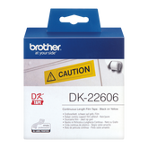 Brother Black On Yellow Film Tape 62mm x 15.24m - DK22606